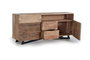 GINER Y COLOMER Aparador Acacia Madera y Metal Natural Negro 2 Puertas 3 Cajones